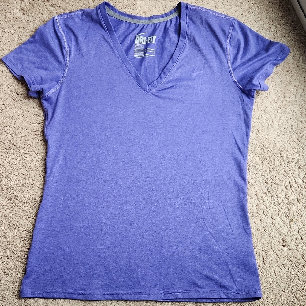Women's Nike Dry Fit Purple V-Neck Top